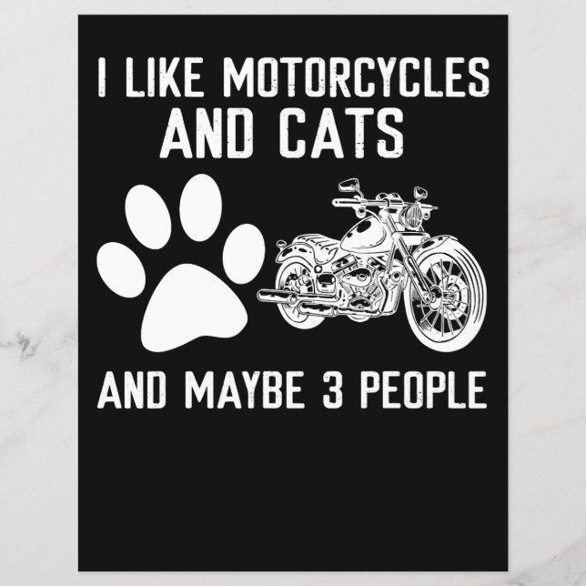 Ich mag Motorräder und Katzen Kunstgeschenk (Vorderseite)