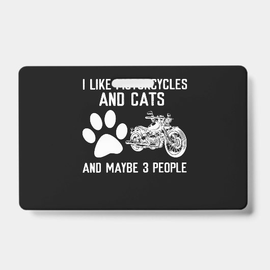 Ich mag Motorräder und Katzen Kunstgeschenk Ausweis (Vorderseite)