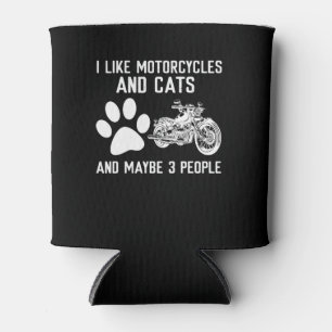 Ich mag Motorräder und Katzen Kunstgeschenk Dosenkühler