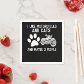 Ich mag Motorräder und Katzen Kunstgeschenk Serviette (Beispiel)