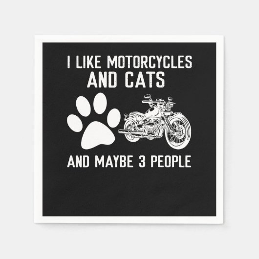 Ich mag Motorräder und Katzen Kunstgeschenk Serviette (Vorderseite)