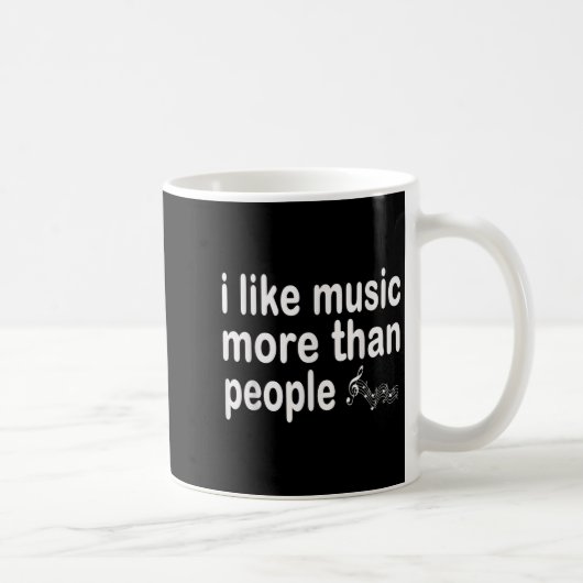 Ich mag Musik mehr als Menschen Art Simple Music M Kaffeetasse (Rechts)