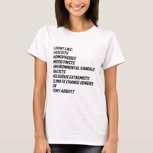 Ich mag nicht T-Shirt (Vorderseite)