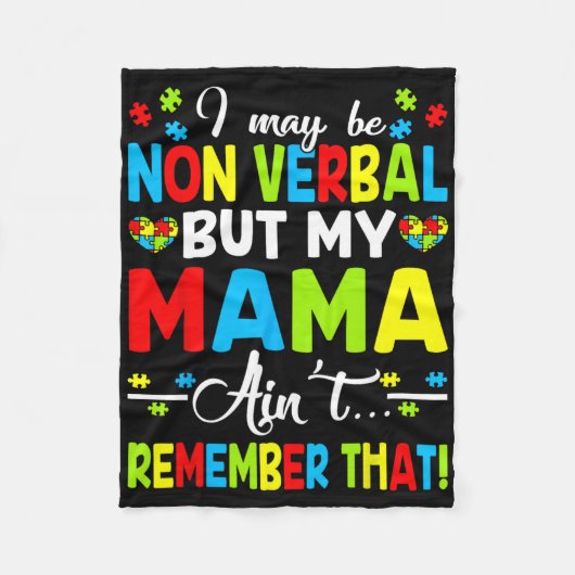 Ich mag nicht verbal sein, aber meine Mutter erinn Fleecedecke (Vorderseite)