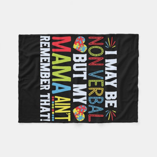 Ich mag nicht verbal sein, aber meine Mutter erinn Fleecedecke (Vorderseite (Horizontal))