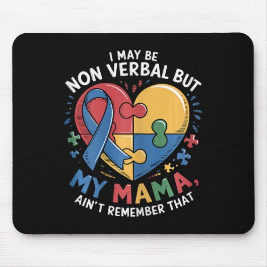 Ich mag nicht verbal sein, aber meine Mutter kann Mousepad (Vorne)