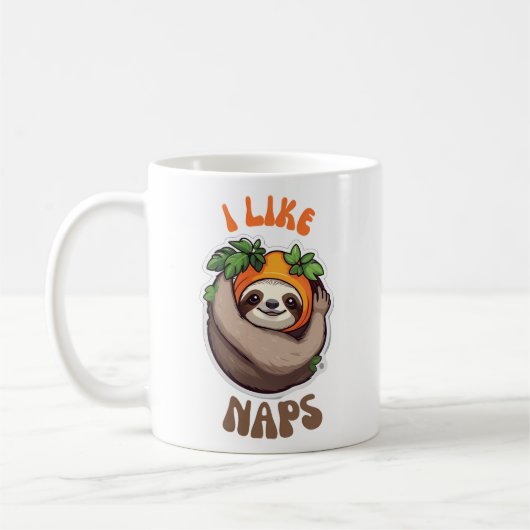 Ich mag Nickerchen-Faultier Kaffeetasse (Links)