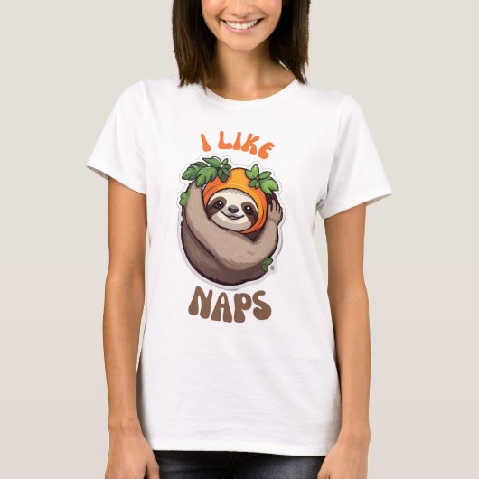 Ich mag Nickerchen-Faultier T-Shirt (Vorderseite)