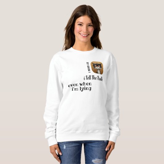 Ich mag nie Funny Cat Sweatshirt (Vorne ganz)