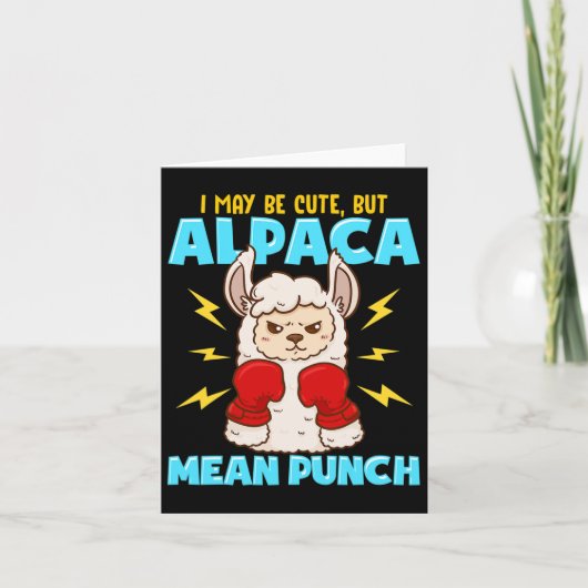 Ich mag Niedlich sein, aber Alpaca Gemein Punch Fu Karte (Vorderseite)
