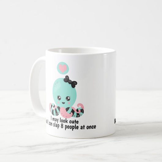 Ich mag Niedliche Slap 8 People Funny Octopus auss Kaffeetasse (Vorderseite Links)