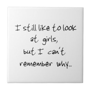 Ich mag noch Mädchenfliese betrachten Fliese