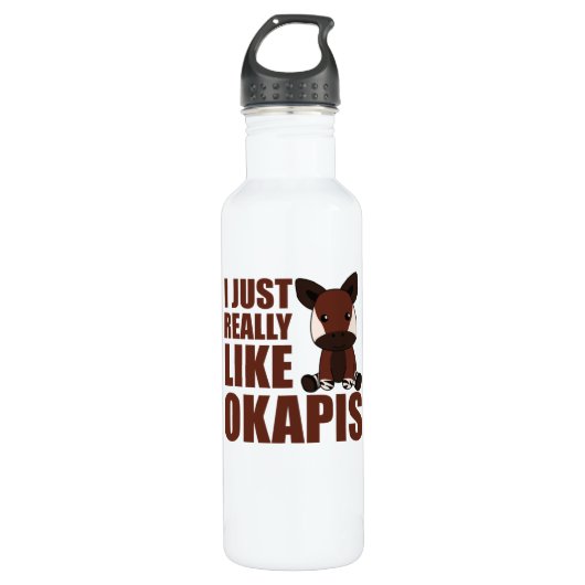 Ich mag Okapis Niedliches Okapi Edelstahlflasche (Vorderseite)