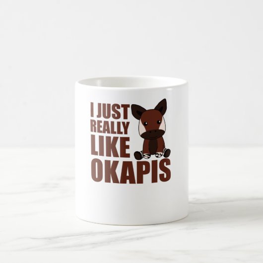 Ich mag Okapis Niedliches Okapi Kaffeetasse (Mittel)