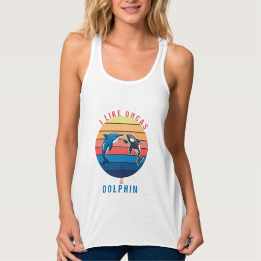 Ich mag Orcas und Delphin Tank Top (Vorderseite)