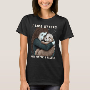 Ich mag Otters und vielleicht 3 Leute Otter Retro T-Shirt