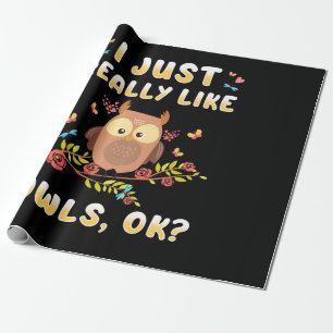 Ich mag Owls einfach so. Geschenkpapier
