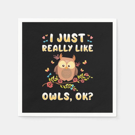 Ich mag Owls einfach so. Serviette (Vorderseite)