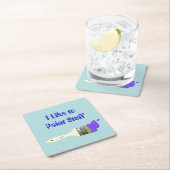 Ich mag Paint Stuff Pinsel mit Paint Squar Rechteckiger Pappuntersetzer (Vor Ort)