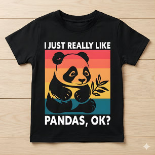 Ich mag Pandas einfach wirklich ok – Süßer Retro P T-Shirt