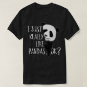 Ich mag Pandas, Niedliche Aquarelltöne T-Shirt (Design vorne)