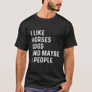 Ich mag Pferde Hunde T-Shirt