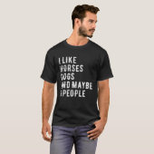 Ich mag Pferde Hunde T-Shirt (Vorne ganz)