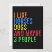Ich mag Pferde Hunde und vielleicht 3 Leute Einladung (Vorderseite)