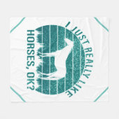 Ich mag Pferde in Marine Green Fleecedecke (Vorderseite (Horizontal))