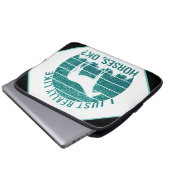 Ich mag Pferde in Marine Green Laptopschutzhülle (Vorne Knopf)