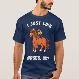 Ich mag Pferde Niedliche Kindermädchen T-Shirt