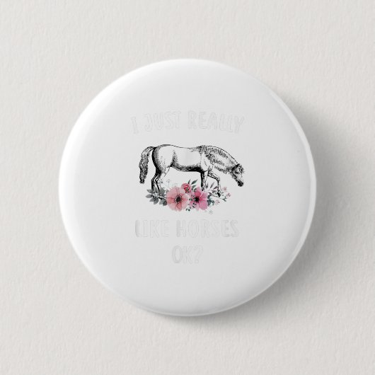 Ich mag Pferde, Pferdegeschenke Button (Vorderseite)