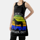 Ich mag Pferde wirklich in Blau und Gelb Schürze (InSitu)