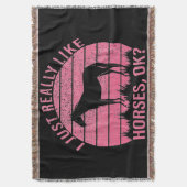 Ich mag Pferde wirklich in Rose Rosa Decke (Vorderseite Vertikal)