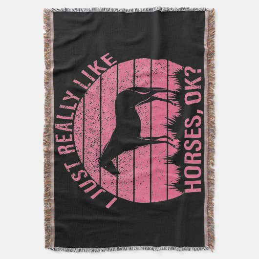 Ich mag Pferde wirklich in Rose Rosa Decke (Vorderseite Vertikal)