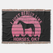 Ich mag Pferde wirklich in Rose Rosa Decke (Vorderseite)