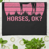 Ich mag Pferde wirklich in Rose Rosa Geschirrtuch (Gefaltet)