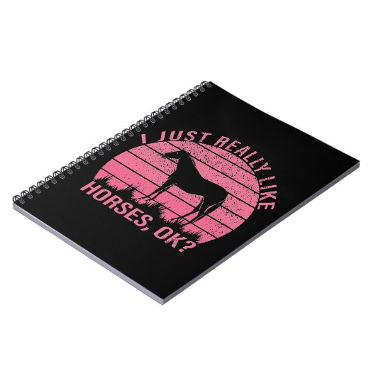 Ich mag Pferde wirklich in Rose Rosa Notizblock (Linke Seite)