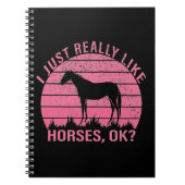 Ich mag Pferde wirklich in Rose Rosa Notizblock (Vorderseite)