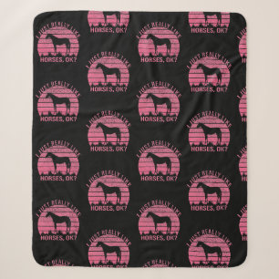 Ich mag Pferde wirklich in Rose Rosa Sherpadecke