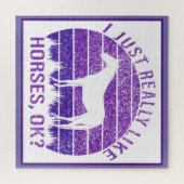 Ich mag Pferde wirklich Lila Puzzle (Horizontal)