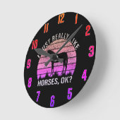 Ich mag Pferde wirklich, ok Runde Wanduhr (Winkel)