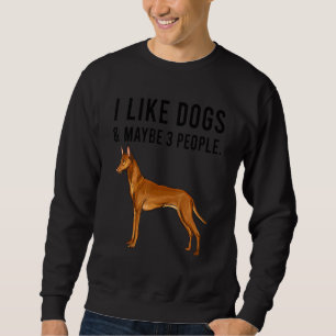Ich mag Pharaoh Hound Hunde und vielleicht 3 Leute Sweatshirt