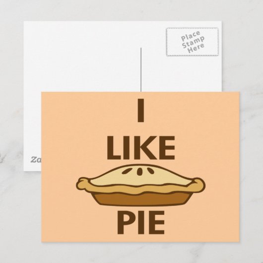 Ich mag Pie Postkarte (Vorne/Hinten)