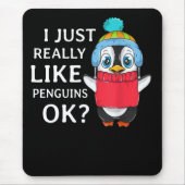 Ich mag Pinguine einfach nur ok Mousepad (Vorne)