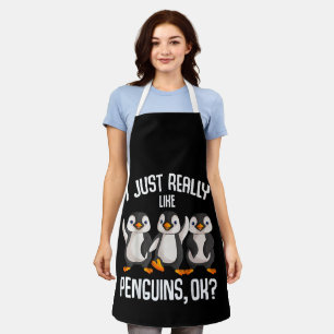 Ich mag Pinguine einfach wirklich gerne Kinder Mäd Schürze