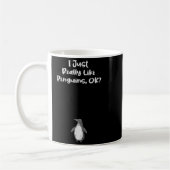 Ich mag Pinguine-Funny-Zitat einfach nur Kaffeetasse (Links)