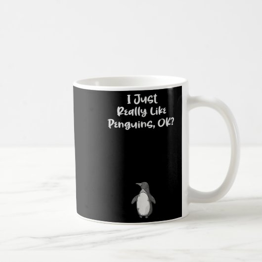 Ich mag Pinguine-Funny-Zitat einfach nur Kaffeetasse (Rechts)