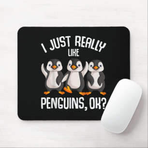 Ich mag Pinguine Kinder Mädchen Jungen Frauen P Mousepad
