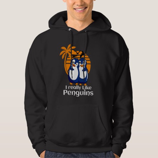 Ich mag Pinguine Penguin Ice Floe Snow Antar Hoodie (Vorderseite)